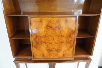 Tomaso Buzzi Tomaso Buzzi and Emilio Lancia attr bookcase cabinet veneered root walnut 1940