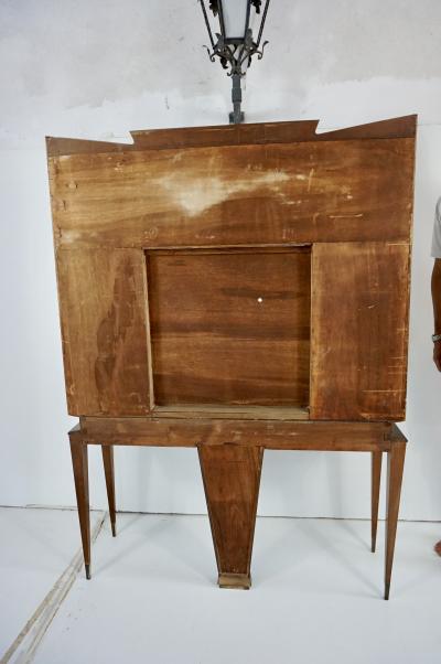Tomaso Buzzi Tomaso Buzzi and Emilio Lancia attr bookcase cabinet veneered root walnut 1940