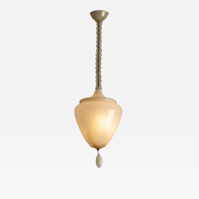 Tomaso Buzzi Tomaso Buzzi lattimo glass chandelier for Venini Italy 1930s