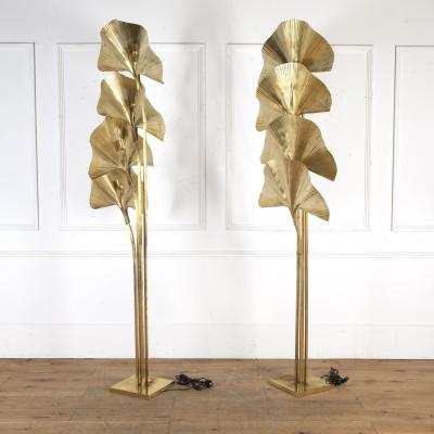 Tomasso Barbi Mid Century Modern Style Italian Ginkgo Floor Lamp