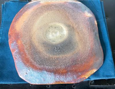 Tomio Suzuki Set of Five Yohen Kin Shino Ceramic Plates by Suzuki Tomio