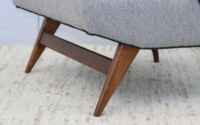 Tomlinson Furniture Co 1960s Mid Century Modern Fruitwood Base Lounge Chairs
