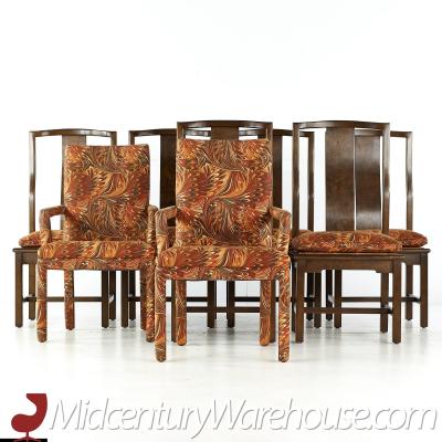 Tomlinson Furniture Co Tomlinson Mid Century Walnut and Burlwood Dining Chairs Set of 8