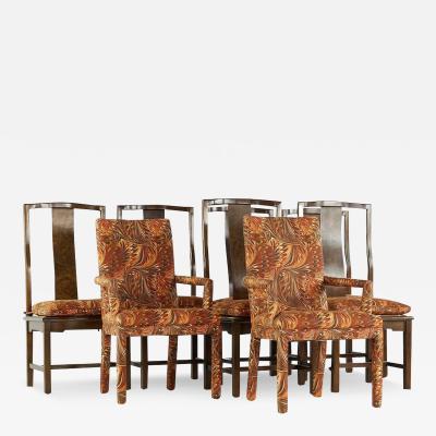 Tomlinson Furniture Co Tomlinson Mid Century Walnut and Burlwood Dining Chairs Set of 8