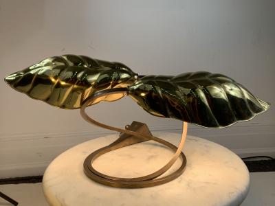 Tommaso Barbi MODERN POLISHED BRASS EXOTIC LEAF LAMP