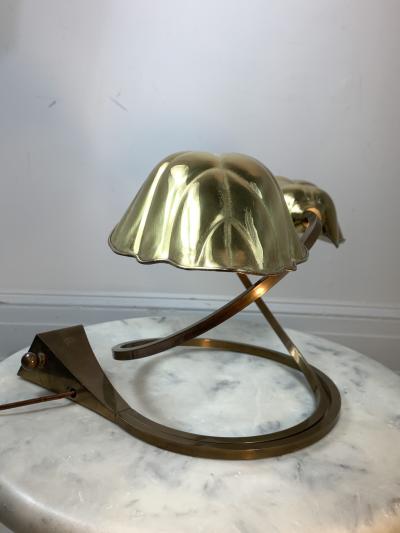 Tommaso Barbi MODERN POLISHED BRASS EXOTIC LEAF LAMP