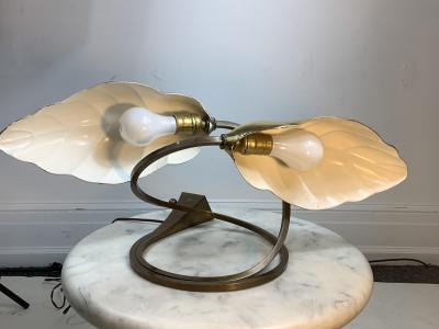 Tommaso Barbi MODERN POLISHED BRASS EXOTIC LEAF LAMP