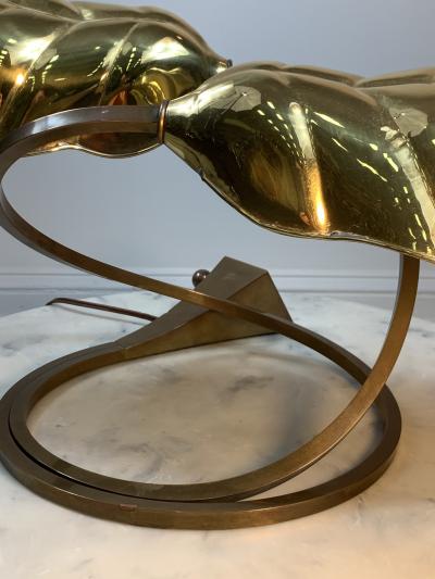 Tommaso Barbi MODERN POLISHED BRASS EXOTIC LEAF LAMP