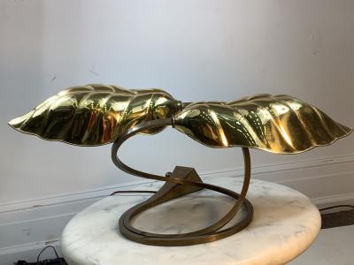 Tommaso Barbi MODERN POLISHED BRASS EXOTIC LEAF LAMP