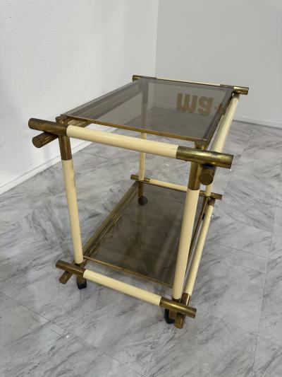 Tommaso Barbi Mid Century Italian Bar Cart by Tommaso Barbi 1970s