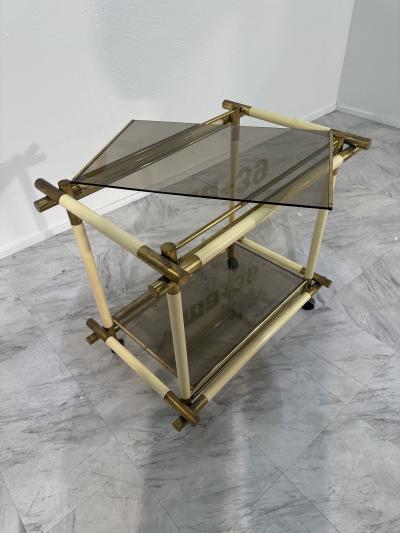Tommaso Barbi Mid Century Italian Bar Cart by Tommaso Barbi 1970s