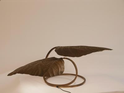 Tommaso Barbi Original 1970s Tommaso Barbi for Bottega Gadda two leaf rhubarb table light