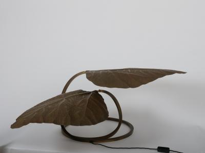 Tommaso Barbi Original 1970s Tommaso Barbi for Bottega Gadda two leaf rhubarb table light