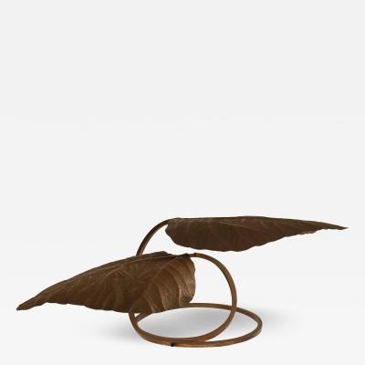 Tommaso Barbi Original 1970s Tommaso Barbi for Bottega Gadda two leaf rhubarb table light