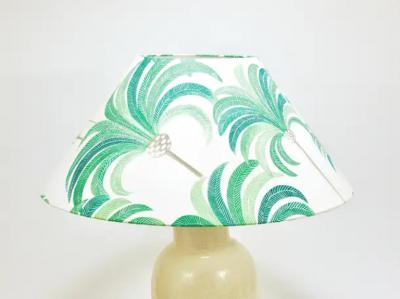 Tommaso Barbi Pair Tommaso Barbi Riviera Palm Tree 1970s Table Lamps With Matching Pillows