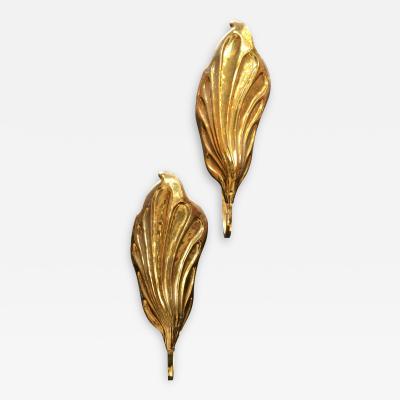 Tommaso Barbi Pair of Italian 20th Century Sconces in Brass by Tommaso Barbi