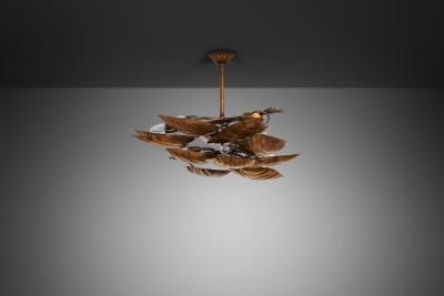 Tommaso Barbi Swirling Foliage Chandelier in the manner of Tommaso Barbi Europe 1960s