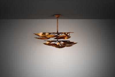 Tommaso Barbi Swirling Foliage Chandelier in the manner of Tommaso Barbi Europe 1960s