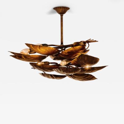 Tommaso Barbi Swirling Foliage Chandelier in the manner of Tommaso Barbi Europe 1960s