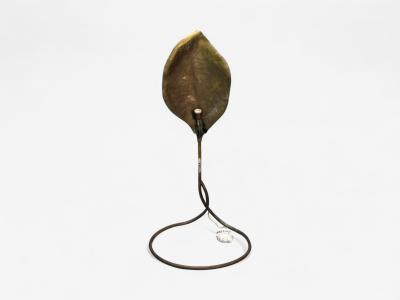 Tommaso Barbi Tomasso Barbi Patinated Brass Ginko Leaf Floor Lamp Italy 1970s
