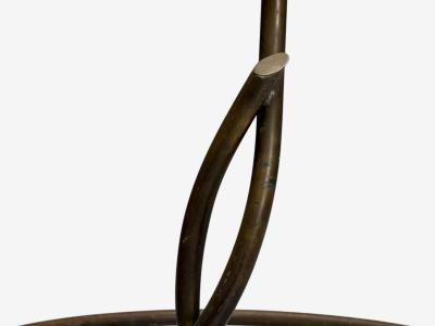 Tommaso Barbi Tomasso Barbi Patinated Brass Ginko Leaf Floor Lamp Italy 1970s
