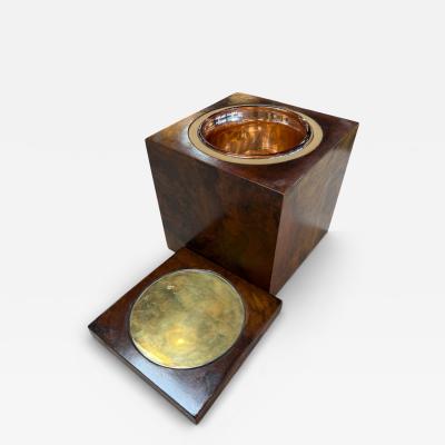 Tommaso Barbi Tommaso Barbi Burl Wood Ice Bucket Italy 1970s