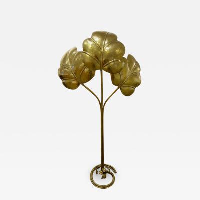 Tommaso Barbi Tommaso Barbi Italian Mid Century Brass Three Leaf Floor Lamp