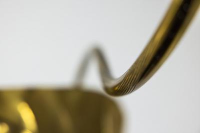 Tommaso Barbi Tommaso Barbi Leaf Floorlamp in Hammered Brass Italy 1970s