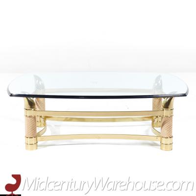 Tommaso Barbi Tommaso Barbi Postmodern Italian Brass Faux Tusk Coffee Table