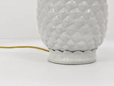 Tommaso Barbi Tommaso Barbi Style White Pineapple Hollywood Regency Table Lamp Italy 1970s