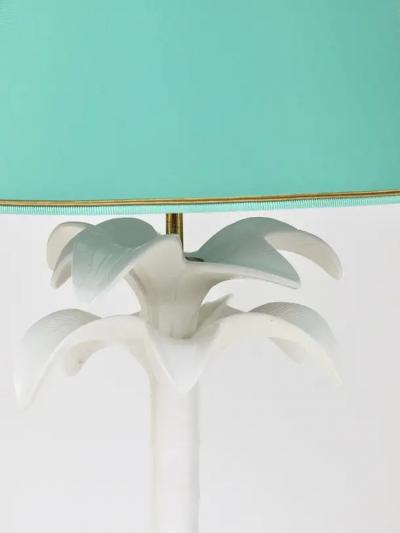 Tommaso Barbi Tommaso Barbi White Palm Tree Faux Bamboo Table Lamp Italy 1970s