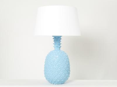 Tommaso Barbi Tommaso Barbi XL blue pineapple ceramic table lamp 1970s