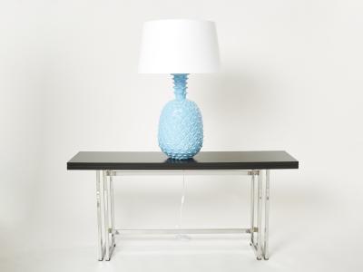 Tommaso Barbi Tommaso Barbi XL blue pineapple ceramic table lamp 1970s