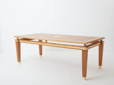 Tommaso Barbi Tommaso Barbi cerused oak and brass dining table 1970s