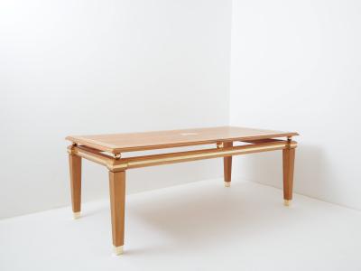 Tommaso Barbi Tommaso Barbi cerused oak and brass dining table 1970s