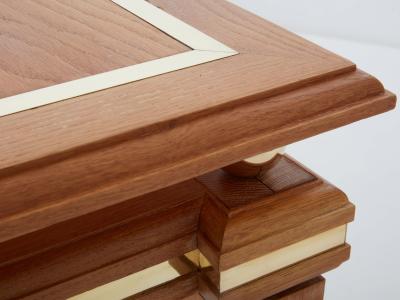 Tommaso Barbi Tommaso Barbi cerused oak and brass dining table 1970s