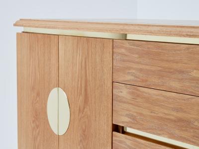 Tommaso Barbi Tommaso Barbi cerused oak and brass sideboard 1970s