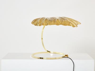 Tommaso Barbi Tommaso Barbi for Bottega Gadda Rhubarb brass table lamp 1970s