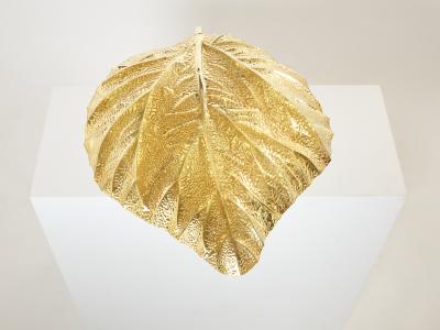 Tommaso Barbi Tommaso Barbi for Bottega Gadda Rhubarb brass table lamp 1970s