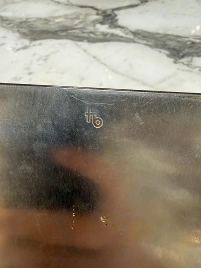 Tommaso Barbi Vintage Burl Wood Brushed Metal Box