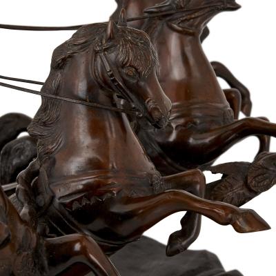 Tommaso Campaiola Bronze sculpture of horse drawn chariot by Tommaso Campaiola
