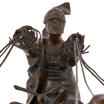 Tommaso Campaiola Bronze sculpture of horse drawn chariot by Tommaso Campaiola