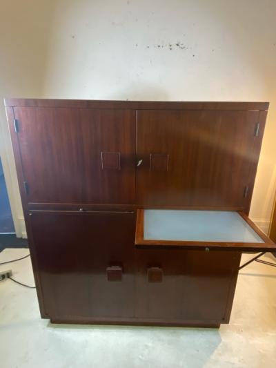 Tommi Parzinger ART DECO MAHOGANY ILLUMINATED BAR