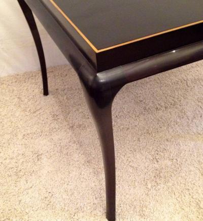 Tommi Parzinger Card or Small Dining Table Four Double X Back Chairs