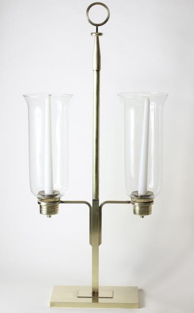 Tommi Parzinger Double Hurricane Candle Lamp by Tommi Parzinger 1955 United States