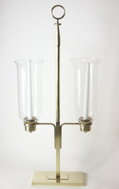 Tommi Parzinger Double Hurricane Candle Lamp by Tommi Parzinger 1955 United States
