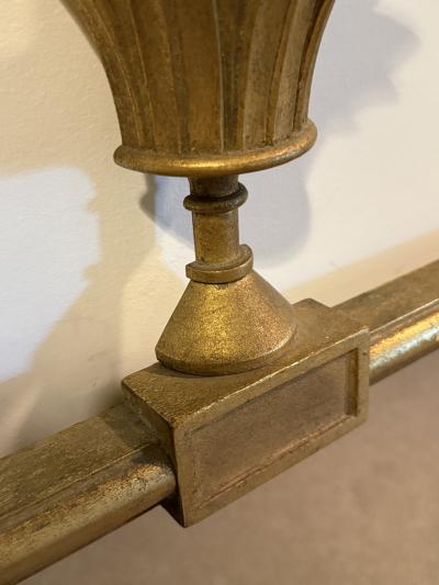 Tommi Parzinger EXCEPTIONAL GILT WOOD MIRROR WITH STYLIZED FLORA CREST MIRROR BY TOMMI PARZINGER