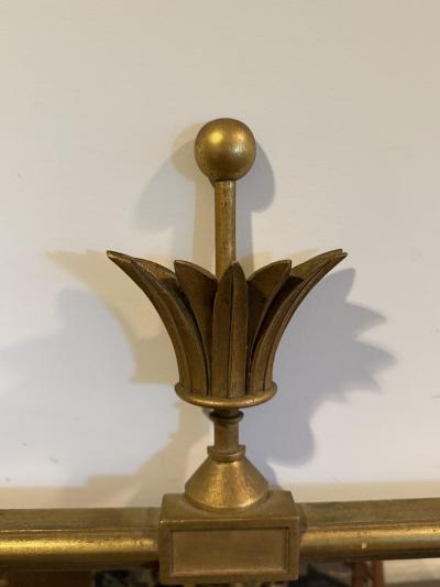 Tommi Parzinger EXCEPTIONAL GILT WOOD MIRROR WITH STYLIZED FLORA CREST MIRROR BY TOMMI PARZINGER