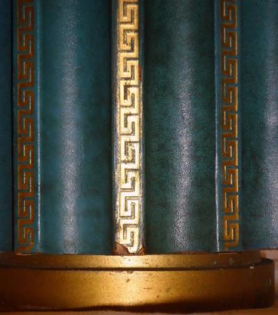 Tommi Parzinger Leather Fluted Table Lamp in the Style of Tommi Parzinger