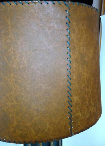 Tommi Parzinger Leather Fluted Table Lamp in the Style of Tommi Parzinger